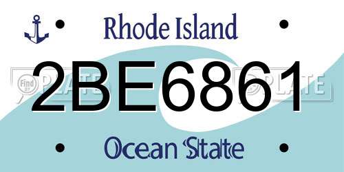 2BE6861 Rhode Island License Plate