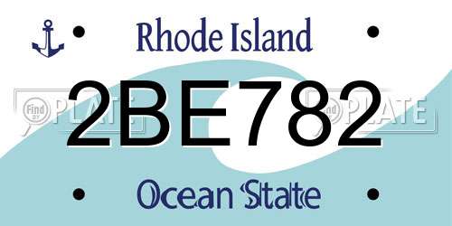 2BE782 Rhode Island License Plate
