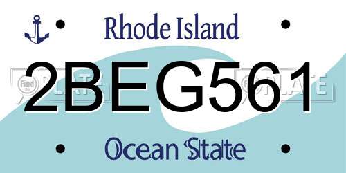2BEG561 Rhode Island License Plate