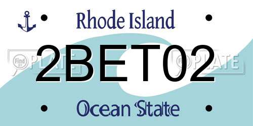 2BET02 Rhode Island License Plate