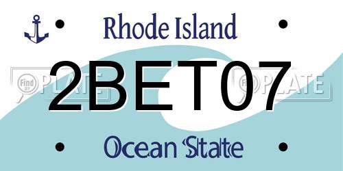 2BET07 Rhode Island License Plate
