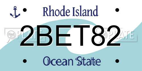 2BET82 Rhode Island License Plate