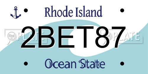 2BET87 Rhode Island License Plate