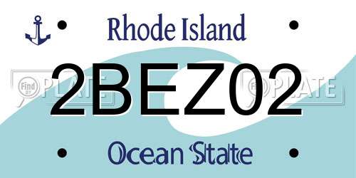2BEZ02 Rhode Island License Plate