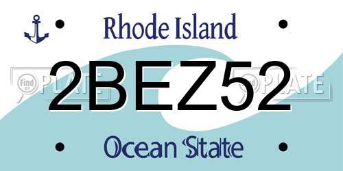 2BEZ52 Rhode Island License Plate