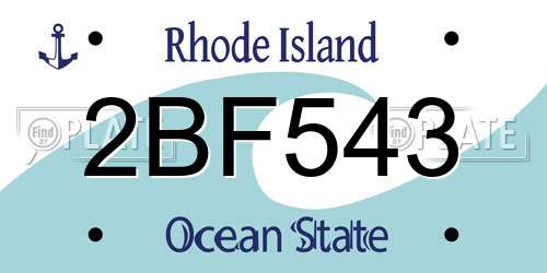 2BF543 Rhode Island License Plate
