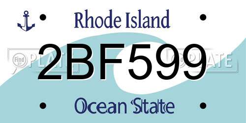 2BF599 Rhode Island License Plate