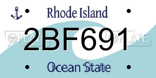 2BF691 Rhode Island License Plate