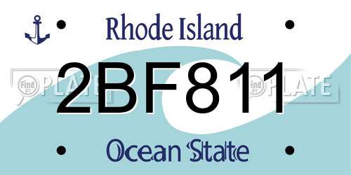 2BF811 Rhode Island License Plate