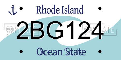 2BG124 Rhode Island License Plate