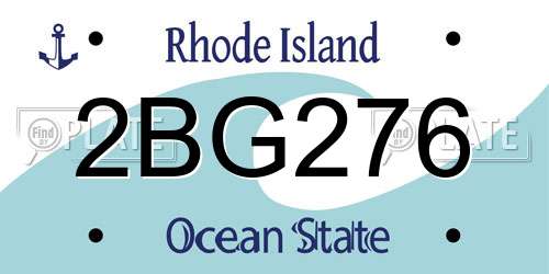 2BG276 Rhode Island License Plate