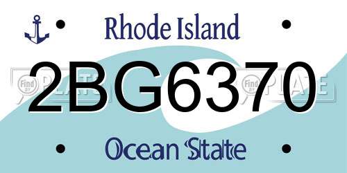 2BG6370 Rhode Island License Plate
