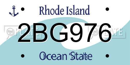 2BG976 Rhode Island License Plate