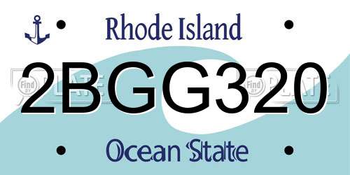 2BGG320 Rhode Island License Plate