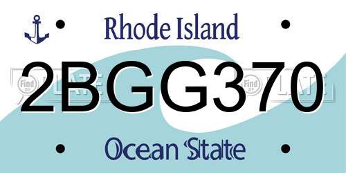 2BGG370 Rhode Island License Plate