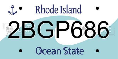 2BGP686 Rhode Island License Plate