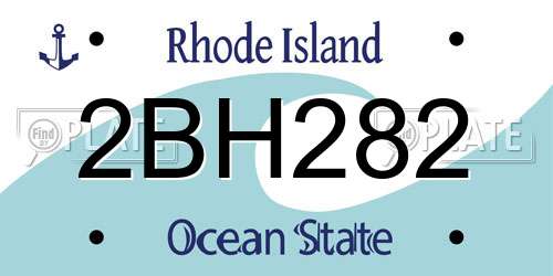 2BH282 Rhode Island License Plate
