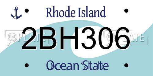 2BH306 Rhode Island License Plate