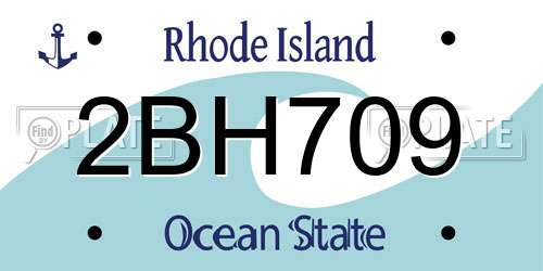 2BH709 Rhode Island License Plate