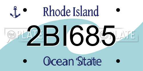 2BI685 Rhode Island License Plate