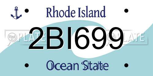 2BI699 Rhode Island License Plate