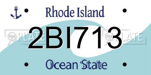 2BI713 Rhode Island License Plate