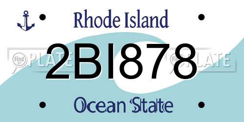 2BI878 Rhode Island License Plate