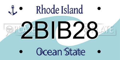 2BIB28 Rhode Island License Plate