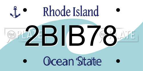 2BIB78 Rhode Island License Plate