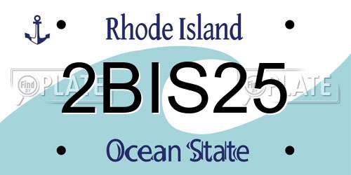 2BIS25 Rhode Island License Plate