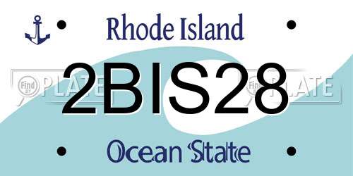 2BIS28 Rhode Island License Plate
