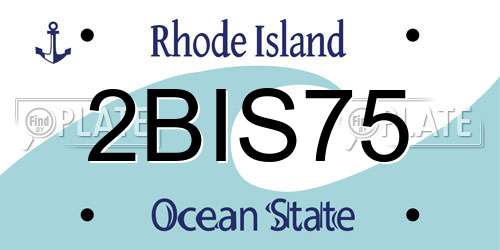 2BIS75 Rhode Island License Plate