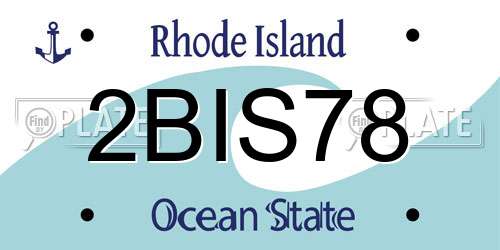 2BIS78 Rhode Island License Plate