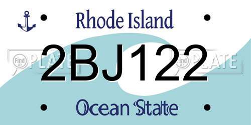 2BJ122 Rhode Island License Plate