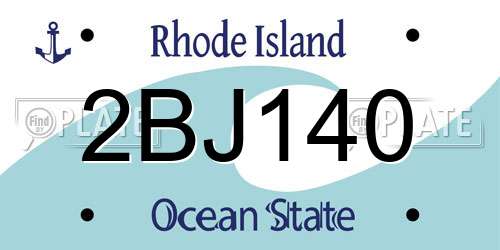 2BJ140 Rhode Island License Plate