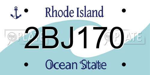 2BJ170 Rhode Island License Plate