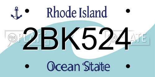 2BK524 Rhode Island License Plate