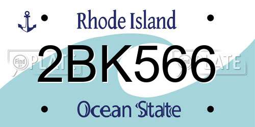 2BK566 Rhode Island License Plate