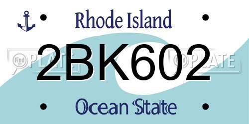 2BK602 Rhode Island License Plate
