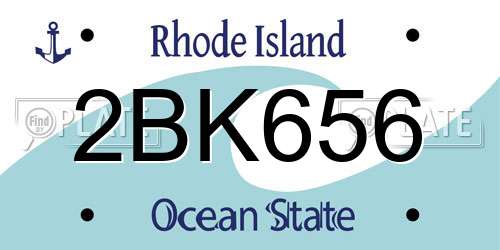 2BK656 Rhode Island License Plate