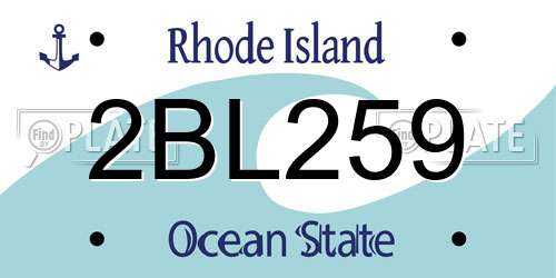 2BL259 Rhode Island License Plate