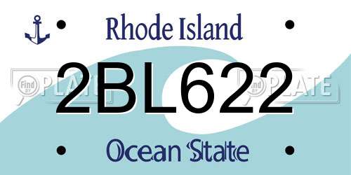 2BL622 Rhode Island License Plate