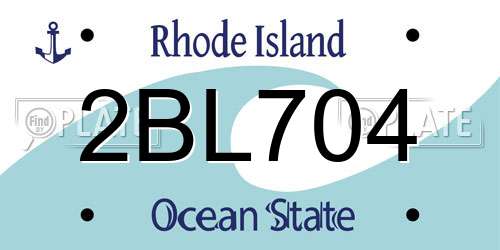 2BL704 Rhode Island License Plate