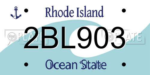 2BL903 Rhode Island License Plate