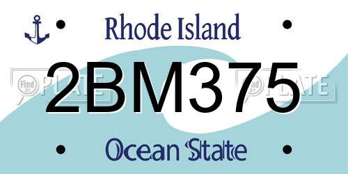 2BM375 Rhode Island License Plate