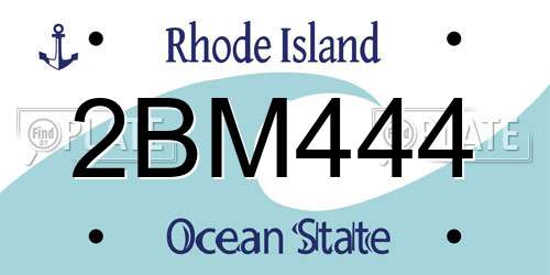 2BM444 Rhode Island License Plate