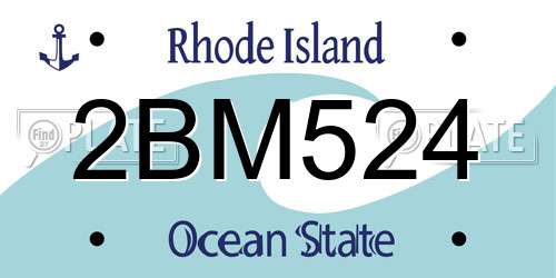 2BM524 Rhode Island License Plate