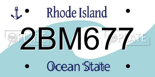 2BM677 Rhode Island License Plate