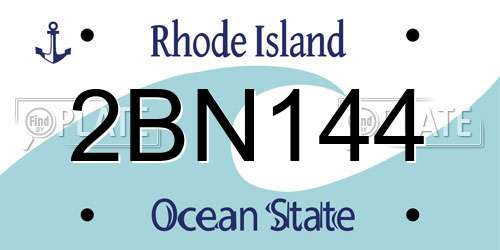 2BN144 Rhode Island License Plate