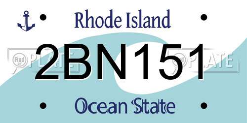 2BN151 Rhode Island License Plate